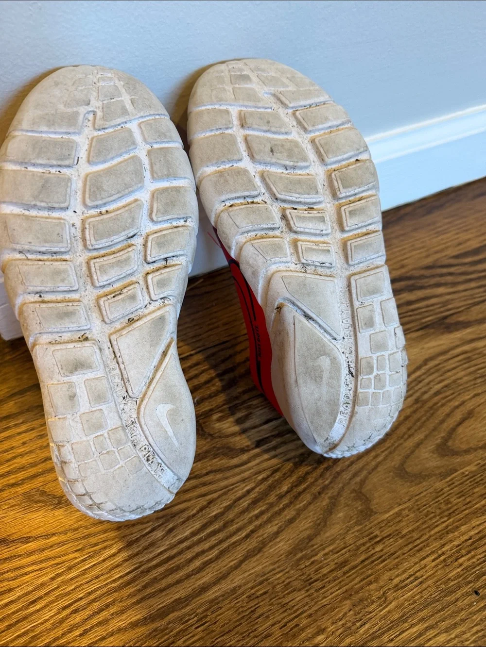 Nike Red and Gray Kids Slip-On Sneakers Size 4